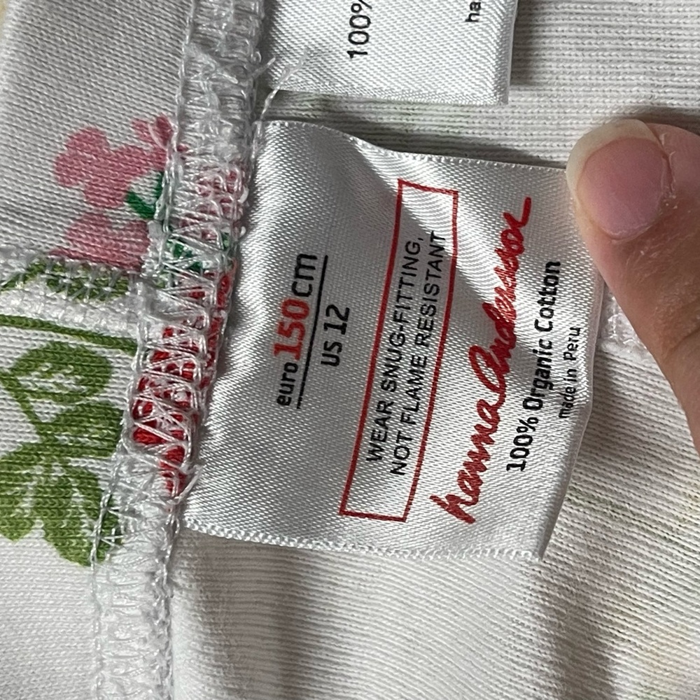 Hanna Andersson Girls 150 (US 12) 100% Cotton Wildflower Long John Pajama Pants - Picture 5 of 5